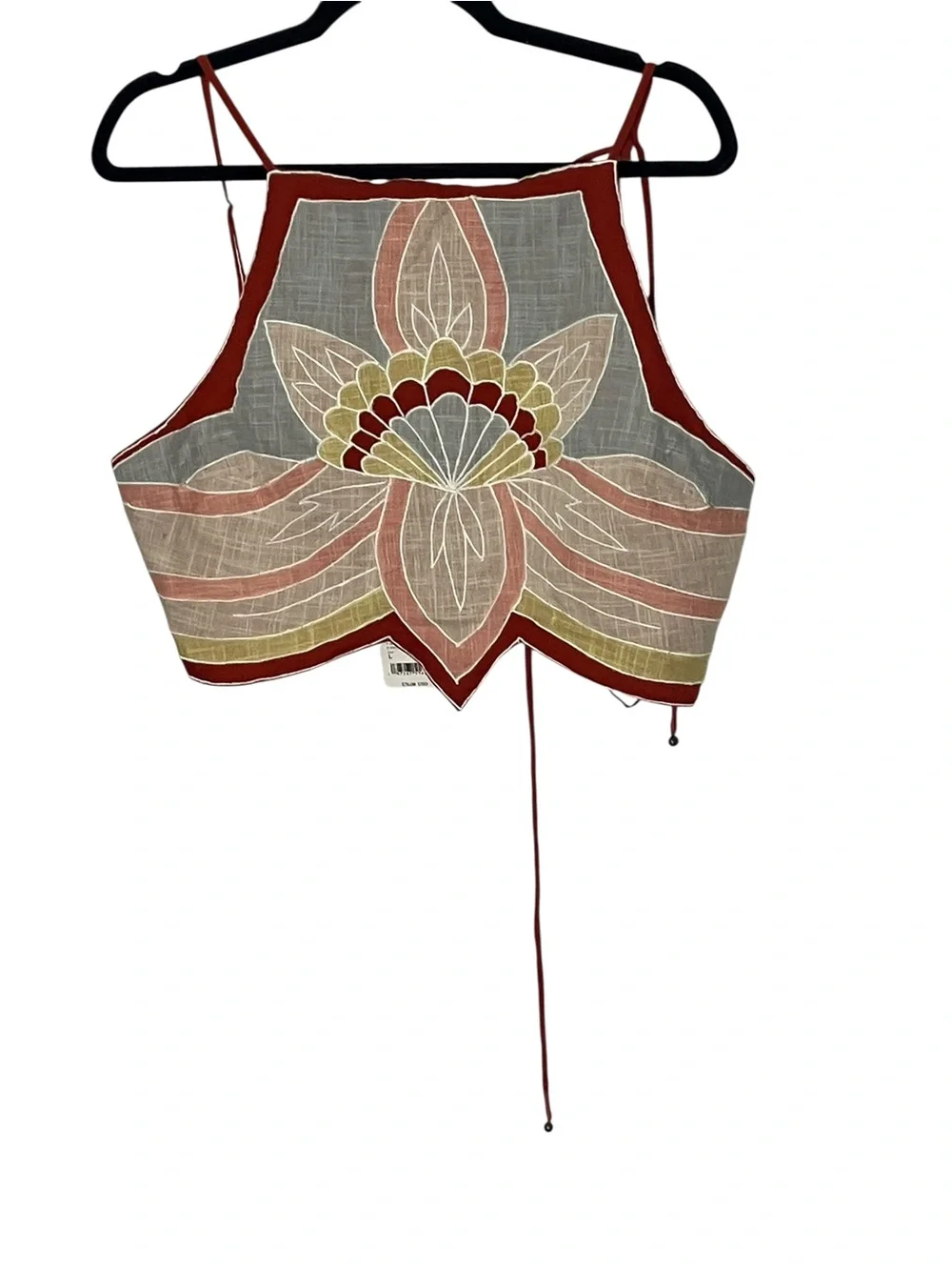 Free People Lotus Appliqué Halter Top Size Large NWT